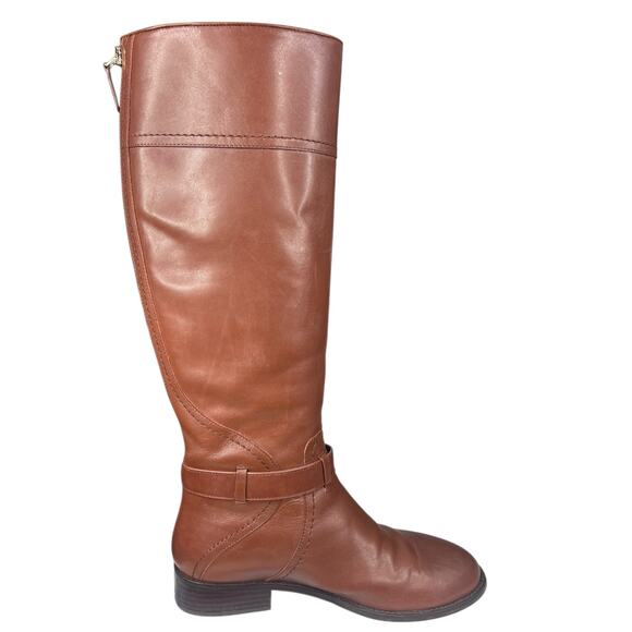 Tory Burch Women’s Adeline Brown Leather Tall Riding Boot Size US 8 - Picture 4 of 13